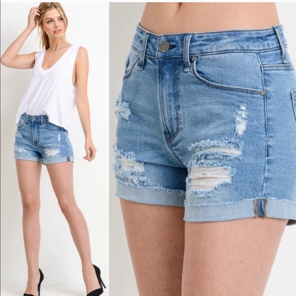 Black Label Pants - ✨NEW✨ BLACK LABEL DISTRESSED DENIM JEAN SHORTS